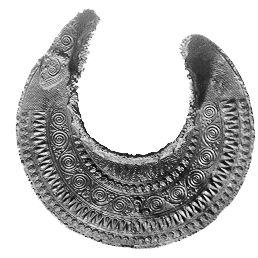 A silvered iron collar, from Mal-tepe